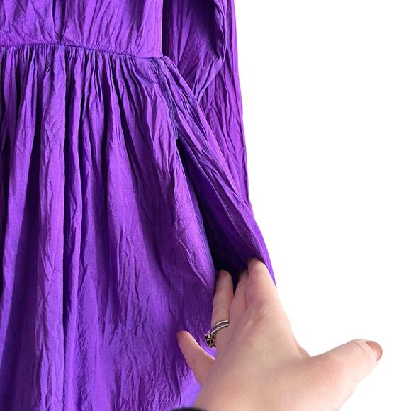 Catherine Regehr Sz M Purple Violet 100% Silk Taffeta Fit & Flare Dress - Picture 7 of 16